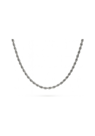 Tesbihane Kadın Çelik Zincir - Burma Model - Gümüş Renk - 40 Cm Uzunluk - 3,0 Mm Genişlik