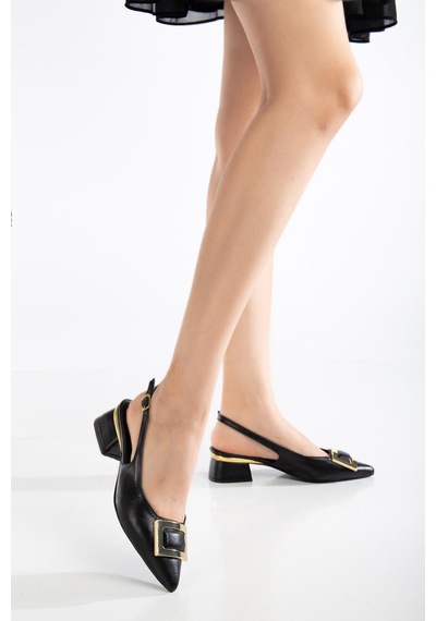 Suins Shoes Suins Milina Model Kadın Orta Topuklu Ayakkabı Siyah