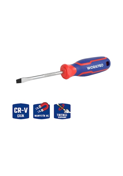 Workpro Wp221016 5.5x100mm Cr-v Manyetik Profesyonel Düz Tornavi