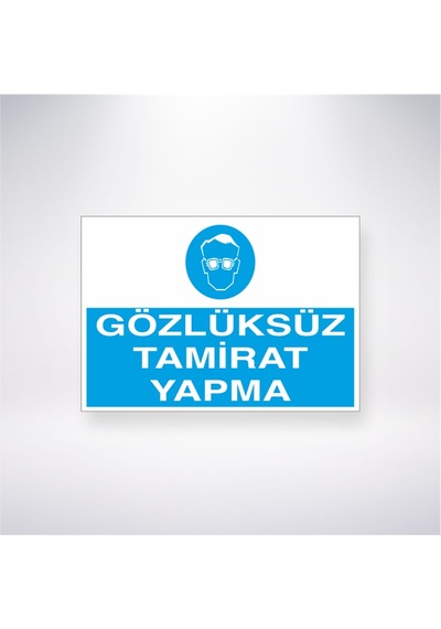 Gözlüksüz Tamirat Yapma 21x28 Arkası Yapışkanlı Sticker