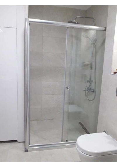 Nokta Duşakabin Teknesiz Cam Duşakabin Düz 1 Sabit 1 Sürgülü Nd112 Şeffaf