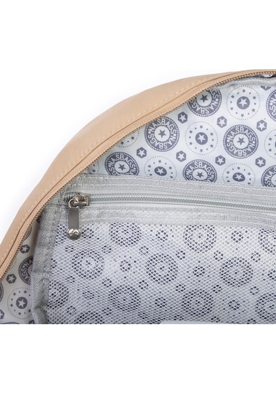 Nas Bag Unisex Büyük Boy Sırt Çantası Çok Gözlü Okul Çantası Kum Kum - Bej