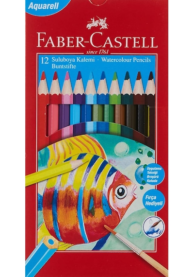 Faber-Castell Aquarell Boya Kalemi 12 Renk Karton Kutu