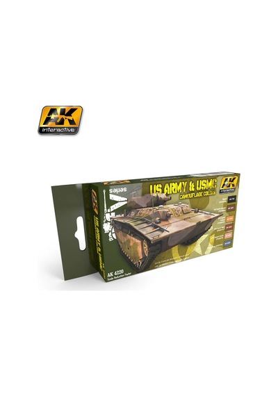 Us Army Ve Usmc Kamuflaj Renkleri Maket Boyası Seti 6x17 Ml, Ak Interactive 4220 Standart