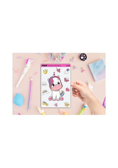 Unicorn Tek Boynuzlu At Sticker Seti - 11 Adet Etiket Çıkartma Diğer