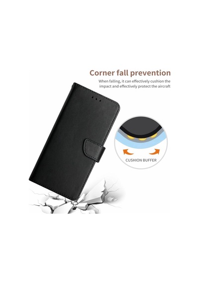 Tecno Camon 40 Pro Kartlık Bölmeli Deri Kapaklı Standlı Kılıf Siyah