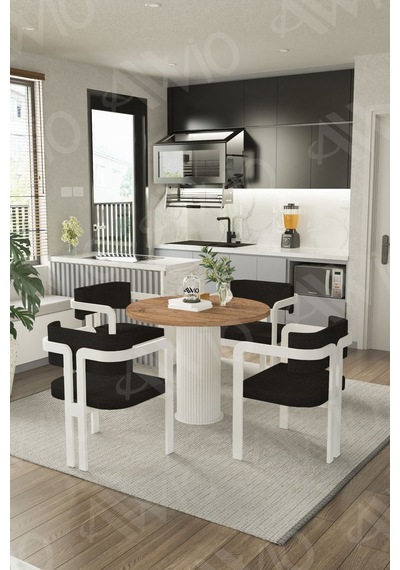 Avvio Sirius Ptt Lake Mdf Ayak 4'lü Tokyo Metal Demonte Sandalye 90x90 Masa Sandalye Takımı Beyaz Avvio Sirius Ptt Lake Mdf Ayak 4'lü Tokyo Metal Demonte Sandalye 90x90 Masa Sandalye Takımı Beyaz