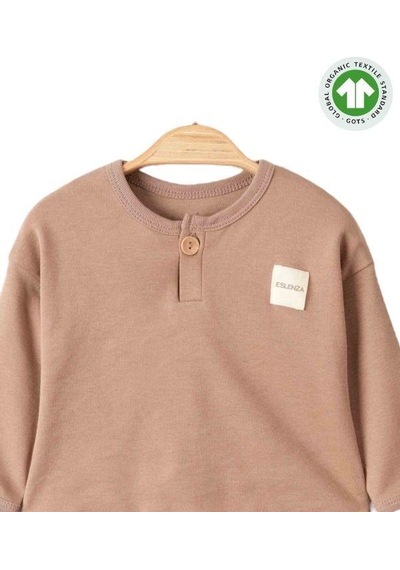 Zekids Bebek Organik Eşofman Takım-15483 Kahverengi