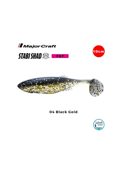Major Craft Stabi Shad Fat 10cm Silikon Balık #04 Black Gold