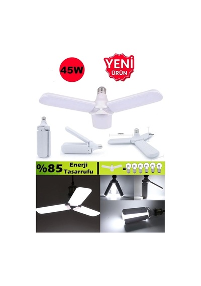 Pervane Ampül 45 W 3 Kollu Katlanır Pervane Led Ampül Tasarruflu Kanatlı Led Diğer
