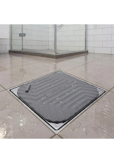 Gri Kare Evye Gider Koku Önleyici Silikon Mat - Lavabo Süzgeç Ve Haşere Engelleyici Bx40 Çok Renkli