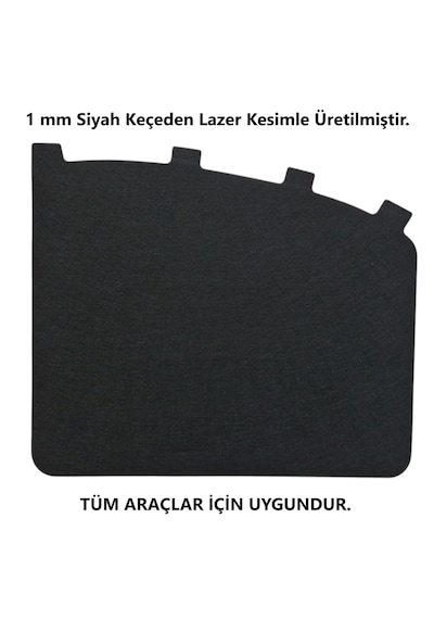 Oto Güneşlik Perde Yan Cam Güneş Önleyici 1 Adet Siyah Keçe