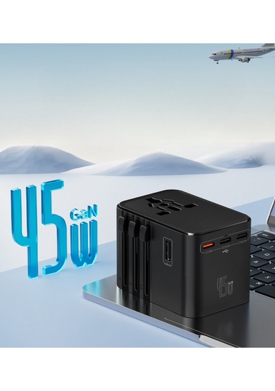 Evrensel Eu Us Au Uk Priz Fiş Çevirici Dönüştürücü Seyahat Adaptörü 2x Usb 3x Type-c Port Çıkışı