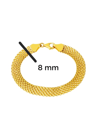 Bilezikci  8 MM Enli 14 Ayar Altın Zincir Bileklik BLAKS14K20228 Sarı Altın