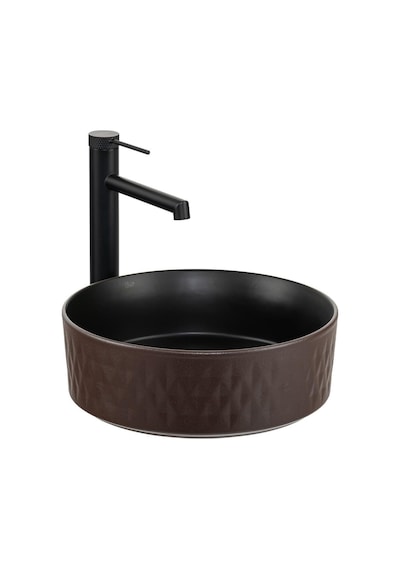 Tezgahüstü Lavabo Mat Kahve-siyah E-w5001ks Mat Gri