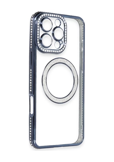 Newface Apple İphone 16 Pro Max Kılıf Joke Simli Magneticsafe Kılıf - Lacivert