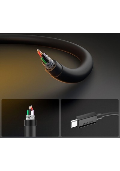 Usb-c To Usb-c 2 Metre Kablo 60w Güç/pps 2.0 Desteği Super Hızlı Şarj / 480 Mbps Data Aktarım Hızı Type-c Ekstra Dayanıklı Siyah - Aca08720