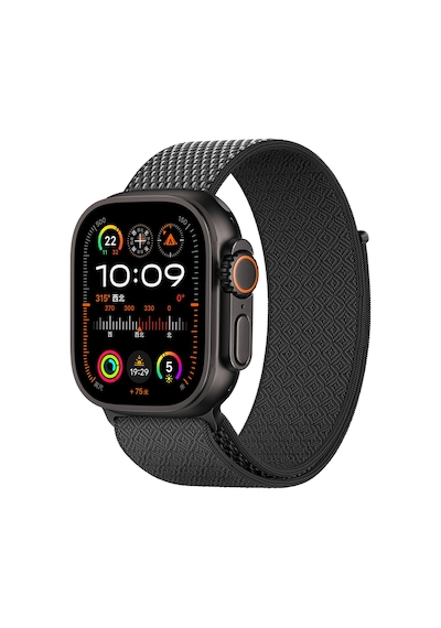 Watch 44mm Uyumlu Kordon Wiwu Wb501 Cloudflex Serisi Hasır Örgü Strap Kayış Siyah