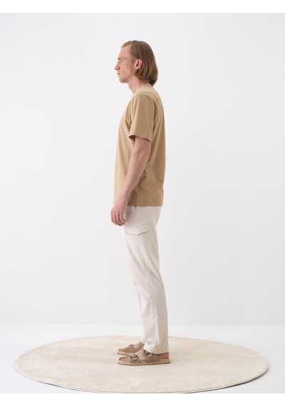 Xint Camel Pamuk Dokulu Regular Fit Tişört 502250