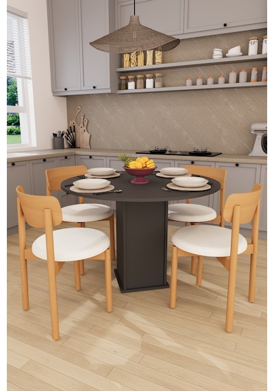 Modern Dolaplı 4 Kişilik Mutfak Yemek Masası Ve Sandalye %100 Mdf Mutfak Yemek Odası Masası Takımı Ymt04 Antrasit Modern Dolaplı 4 Kişilik Mutfak Yemek Masası Ve Sandalye %100 Mdf Mutfak Yemek Odası Masası Takımı Ymt04 Antrasit