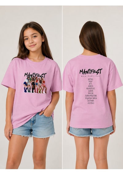 Bilge Trend Manifest , Kız Çocuk , Pamuklu Penye , Pembe Yazlık T-shirt