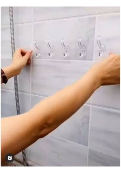 5'li 29x7 Şeffaf Güçlü Kendinden Yapışkanlı Kapı Duvar Askısı Ağı