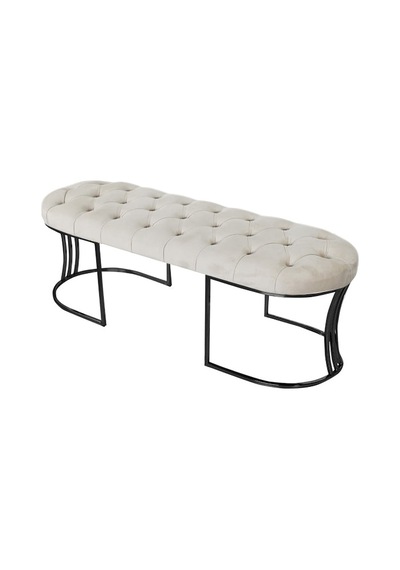Viego Siyah Bench Puf KREM