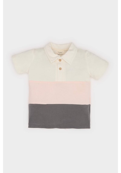 DeFacto Erkek Bebek Polo Yaka Renk Bloklu Pike Kısa Kollu Tişört B9247A525SMGR452 DeFacto Erkek Bebek Polo Yaka Renk Bloklu Pike Kısa Kollu Tişört B9247A525SMGR452