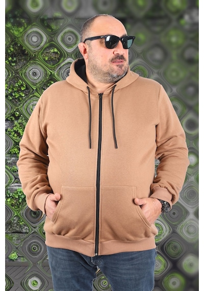 Moc Grande Mocgrande Büyük Beden Unisex Kapüşonlu 3Ip Sweat 11701 S.Kahve Kahverengi
