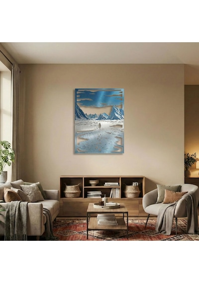 Sessiz Yolculuk Nihilist Penguen Ve Buzullar - Metal Tablo 68 X 90 Cm Çok Renkli
