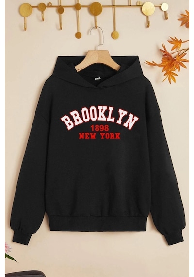 Uyguntarz Çocuk Brooklyn Baskılı Sweatshirt Siyah