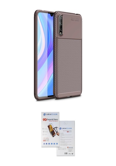 Cep Huawei Uyumlu P Smart S Kılıf Eksen Form Prime İkili Koruma Seti Najmaddin Siyah