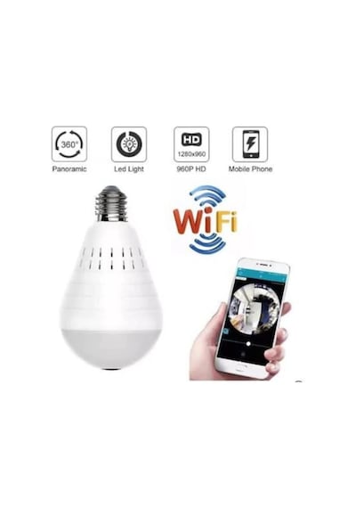 Ip Kamera 360 Derece Balıkgözü Panoramik Ampul Wifi P2p Ağ Kamera Cmr8