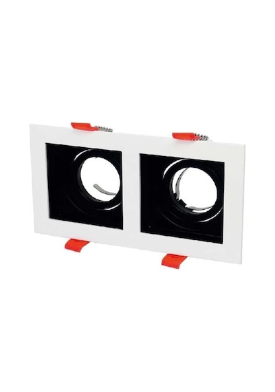 5 Adet Noas Yl60 2361 Amazoz Beyaz İkili Kare Spot Kasası Gu10 Duy