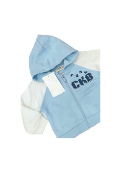 Çikoby Erkek Bebek Çocuk Fermuar Kapüşonlu Eşofman Takım-13475 Mavi