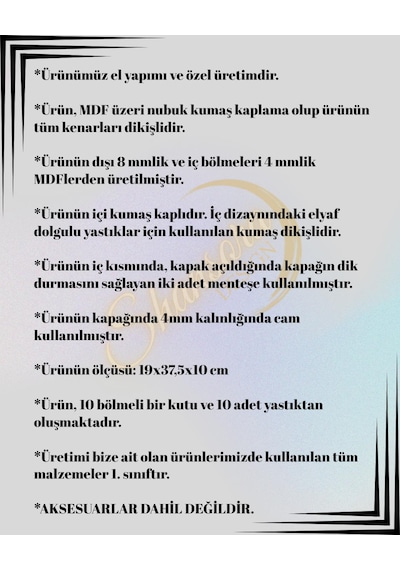 10'lu Saat Kutusu, Kahverengi Nubuk Kumaş Kaplamalı, Özel Üretim, El Yapımı, Aksesuar Düzenleyici