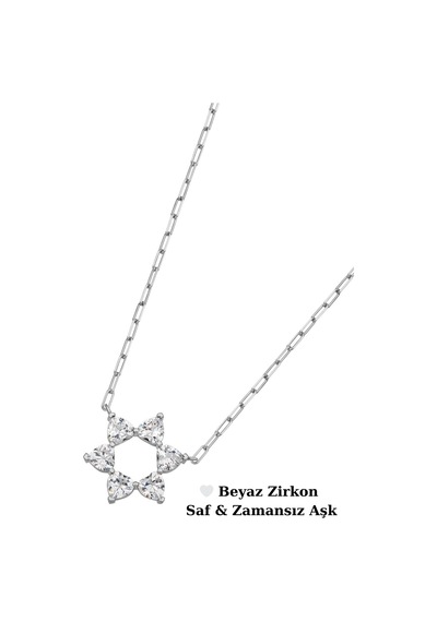 Aşkın Fısıltısı Ataç Zincir Gerdanlık Kolye Yeşil Zirkon Kalp Taşlı 925 Ayar Gümüş Sevgililer Günü Gümüş