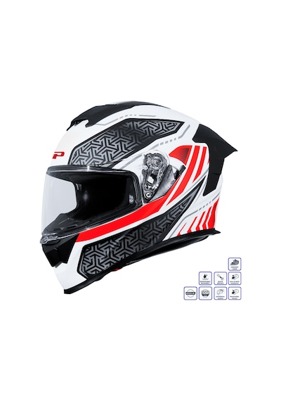 Gp Kompozit Mks008-rwrb Yarış Spoiler Güneş Vizörlü Şeffaf Full Face Motosiklet Kaskı Çok Renkli