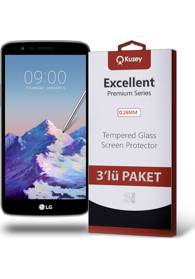LG Stylus 3 ile Uyumlu Kırılmaz Cam Ekran Koruyucu Ekonomik 3'lü Paket