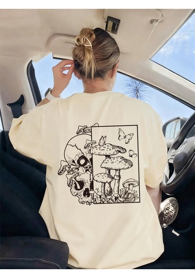 Noıssey Urban Pop Graphic Kadın Tişört Koleksiyonukod 5547 Bej
