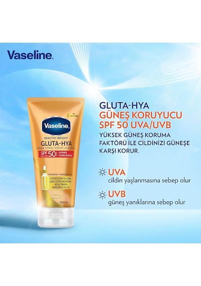 Vaseline Gluta-hya Serum Etkili Vücut Losyonu Güneş Koruyucu 150 Mililitre