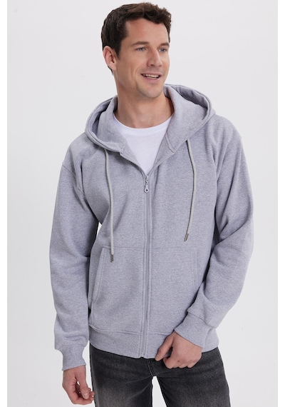Tudors Erkek Relax Fit Rahat Kesim Pamuklu Tam Fermuarlı Kanguru Cepli Sırt Çantalı Gri Sweatshirt-41904 Gri Tudors Erkek Relax Fit Rahat Kesim Pamuklu Tam Fermuarlı Kanguru Cepli Sırt Çantalı Gri Sweatshirt-41904 Gri