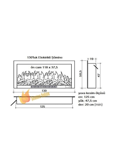 Elektrikli Plazma Şömine Alaz 130 Cm