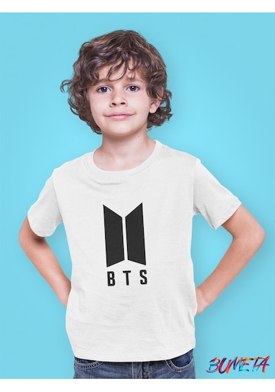 Bumeta Bts Army K-pop Baskılı Çocuk Tişört 3'lü Set Beyaz
