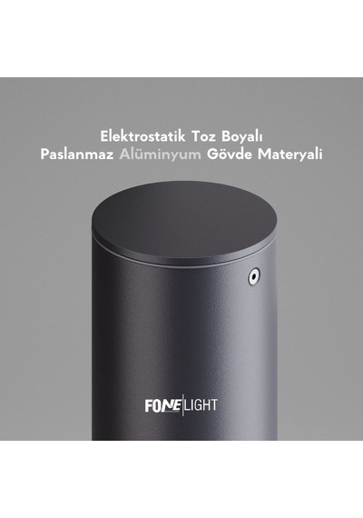 FoneLight Velora 50 cm LED Bahçe Aydınlatma Direği Antrasit Alüminyum IP65 Peyzaj Yürüyüş Yolu Aydınlatması 3000K
