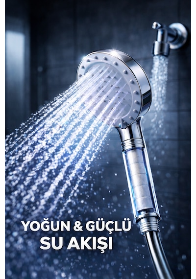 Lüx Fonksiyonlu Premium Duş Başlığı Gri