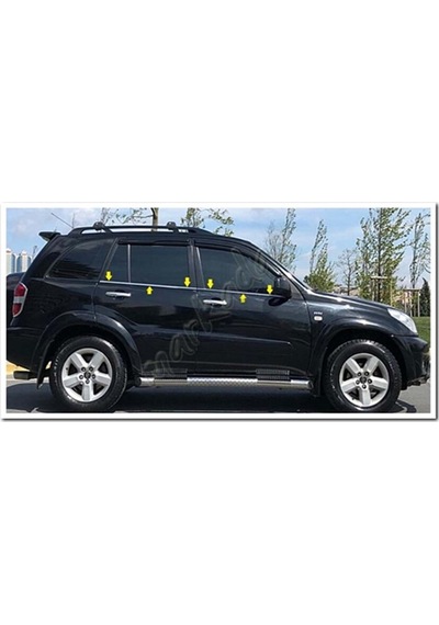 Toyota Uyumlu Rav 4 Krom Cam Çıtası 2006 Sonrası 4 Parça Paslanmaz Çelik