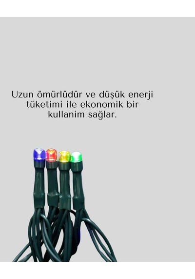 2x2 Metre Pil İle Çalışan Perde Led Işık - 8 Modlu Dekoratif Çok Renkli 20135676