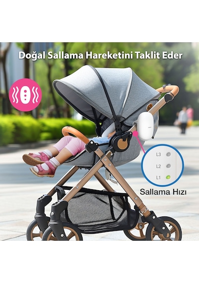 Vtech V-hush Bebek Arabası Sallama Cihazı Bebek Arabası İçin Sesli ve Hareketli Yatıştırıcı - Bc8611 Beyaz
