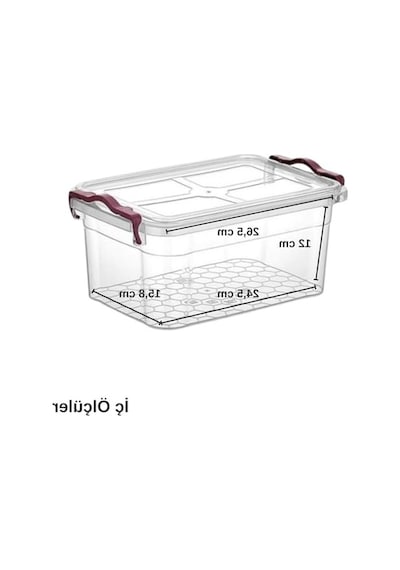 Şeffaf Plastik Saklama Kabı, 5 Litre Kapasite, İstiflenebilir 0